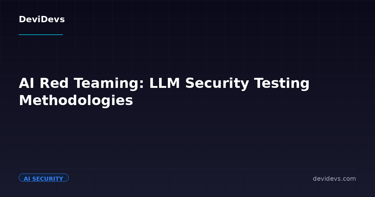 AI Red Teaming: LLM Security Testing Methodologies | DeviDevs Blog ...