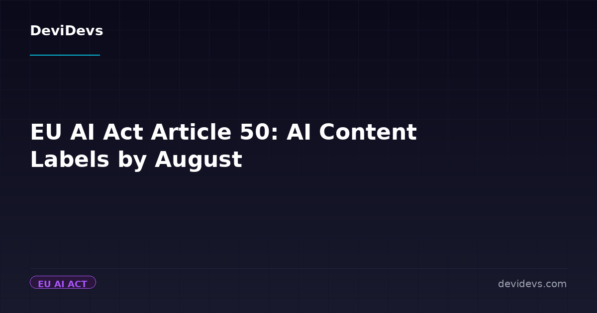 EU AI Act Article 50: AI Content Labels by August | DeviDevs Blog ...