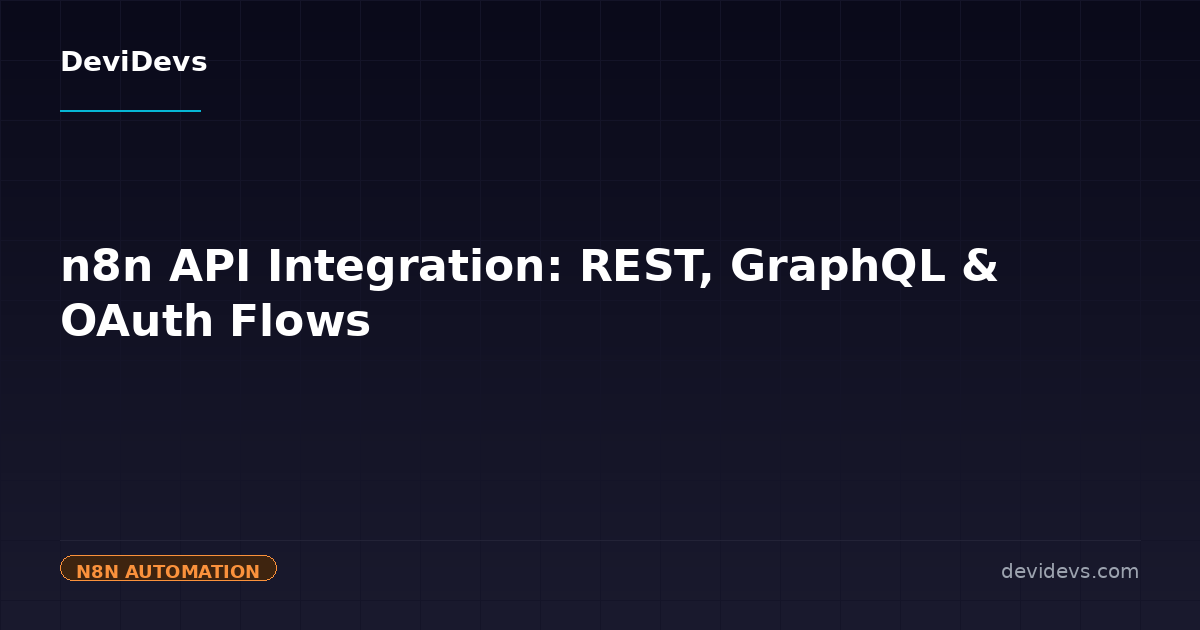 n8n API Integration: REST, GraphQL & OAuth Flows | DeviDevs Blog | DeviDevs