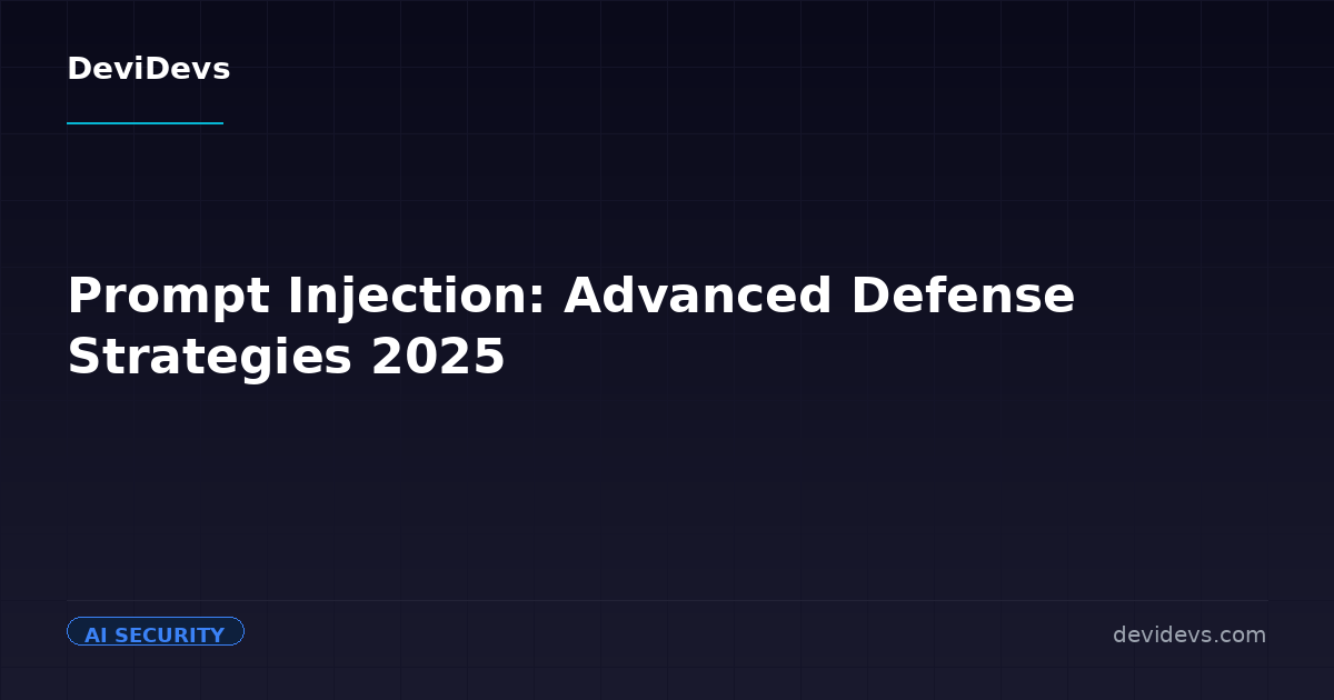 Defensive Prompting Prompt Injection: Advanced Defense Strategies | DeviDevs Blog | DeviDevs