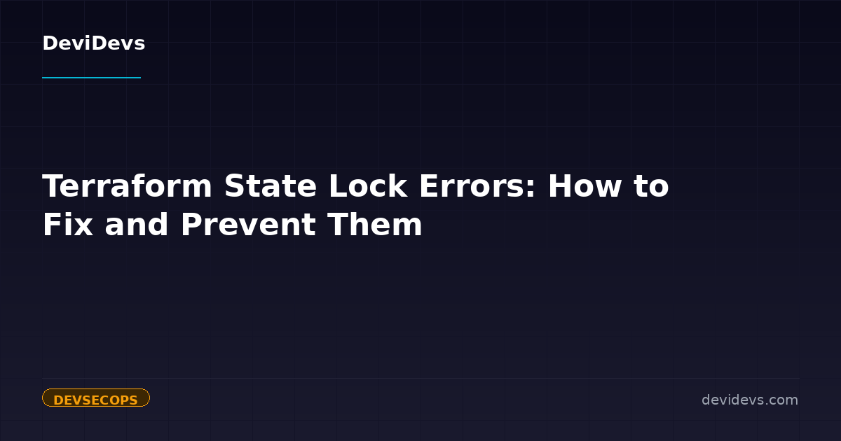 Terraform State Lock Errors: How to Fix and Prevent Them | DeviDevs ...